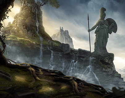 Sacred Mountains - Matte Painting