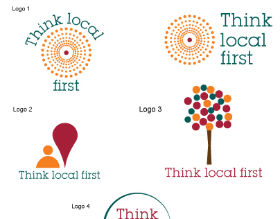 Think local first initiative logo design