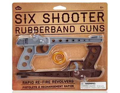 SIX SHOOTERS (NPW) - six shot elastic band guns [2013]