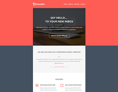 Nandito, Flat Responsive Email Template