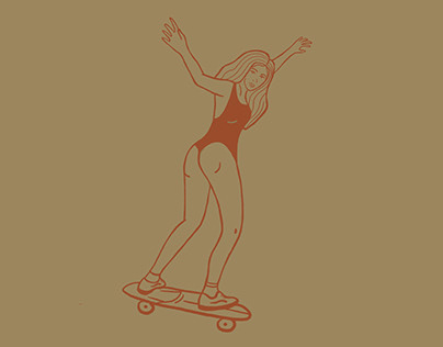 Skater girl illustration