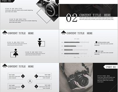 gray business report PowerPoint template