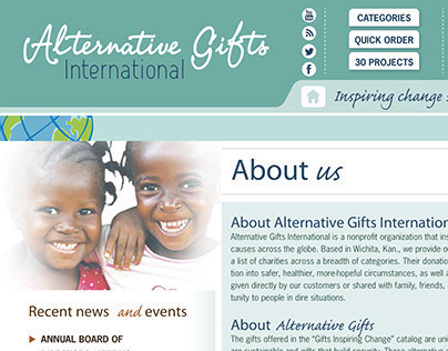 Alternative Gifts Website Design