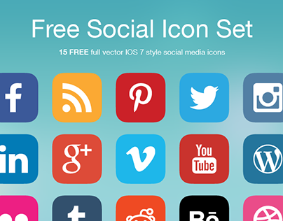 Free Social Media Icon Set for a freebie site