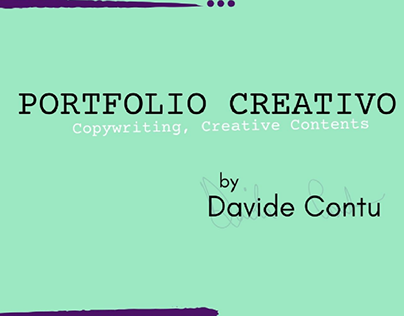 Portfolio creativo by DAVIDE CONTU
