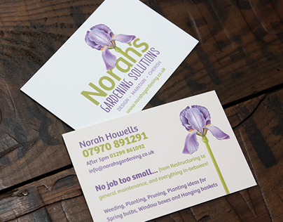 Norah's Gardening Solutions - Business Cards