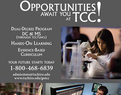 Advertisement for Post Graduate Studies at TCC