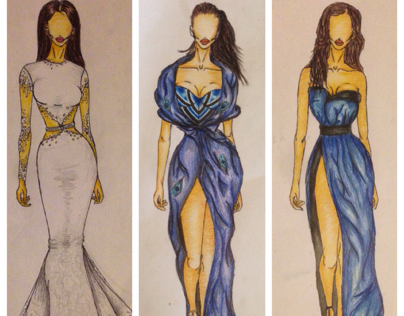 Kim Kardashian Outfit Illustrations