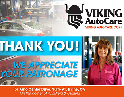 Thank you card for Viking AutoCare