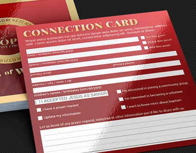 Square Church Connection Card Template
