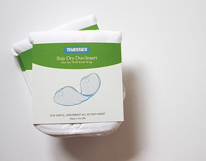 Thirsties Product Packaging "Stay Dry Duo Insert"
