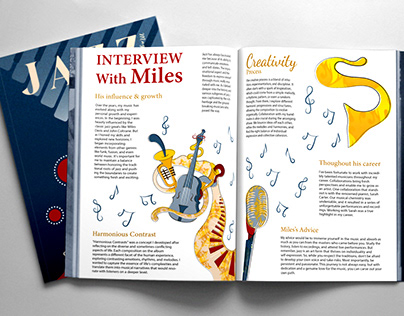 Magazine cover and inner pages design illustration
