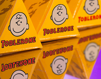 Toblerone x Peanuts packaging
