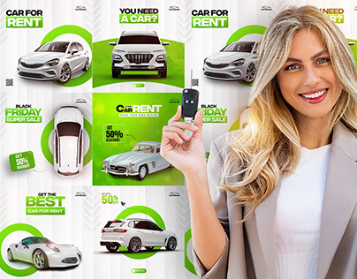 Social media designs for Car Rent I Car ads