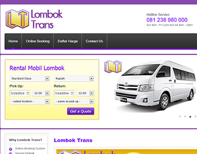 Lombok Rent Car Website