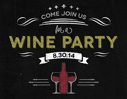 Chalkboard Wine Party Invitation Flyer