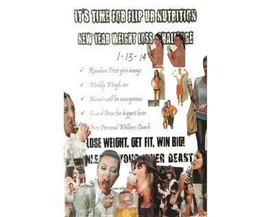 Flyer from the gym; Weight Loss Challenge, 2014