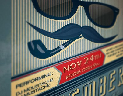 Movember Retro Party Flyer