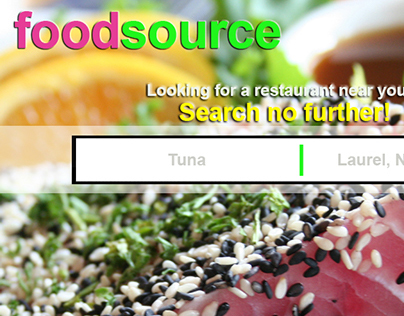 FoodSource search engine homepage design.