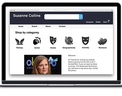 Redesign for Suzanne Collins website