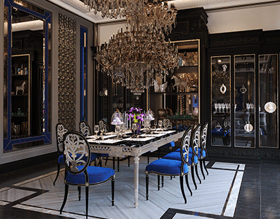 Luxury dining area by Ceyhun Akgul Interiors
