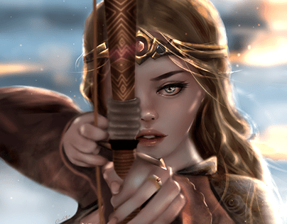 Female Dragonborn -Skyrim Fan art-Game Character Design