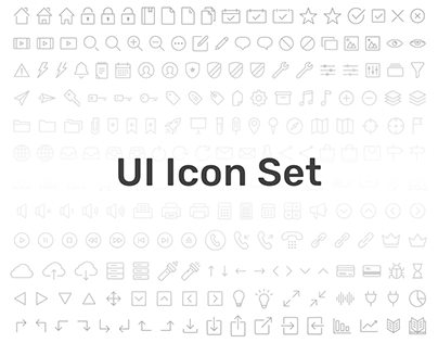 UI Icon Set – Line-Style Icons