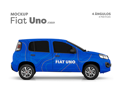 Mockup Fiat Uno (novo) - 4 Ângulos