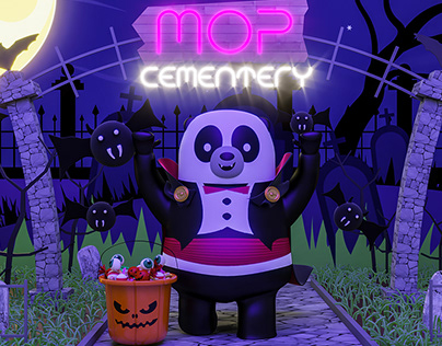 Mr. Oso Panda festejando Halloween