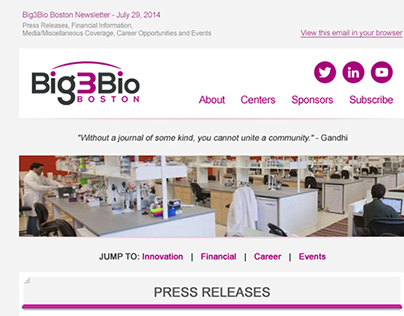 Big3Bio Responsive Newsletter Re-design/development