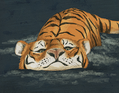 Swimming Tiger Print
