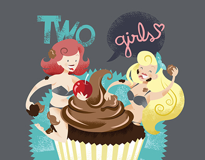 Two girls and a cupcake