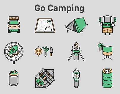 Camping icons_pictogram