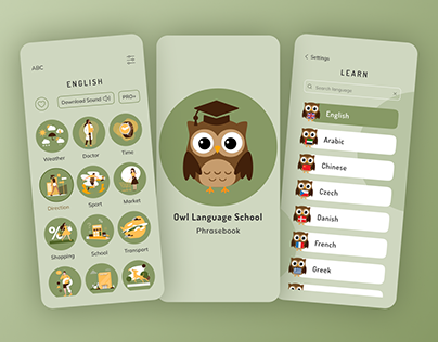 Owl Learn Languages — Mobile App UI/UX