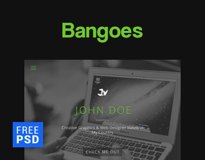 Bangoes - One Page Portfolio FREE PSD Template