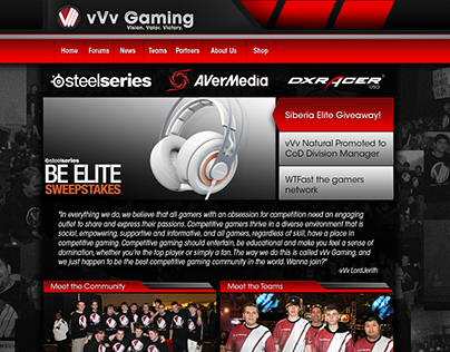 vVv Gaming - Site Redesign
