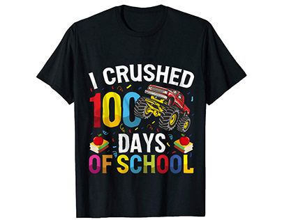 Brand New 100th day of school Custom T-Shirt Design