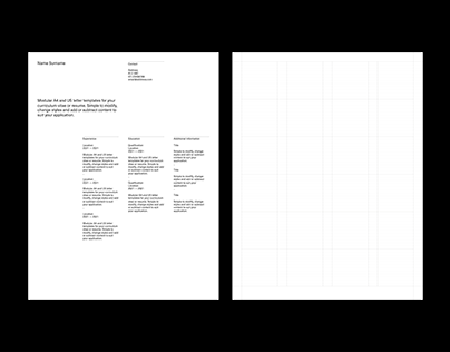 InDesign A4 & Letter CV / Resume Template