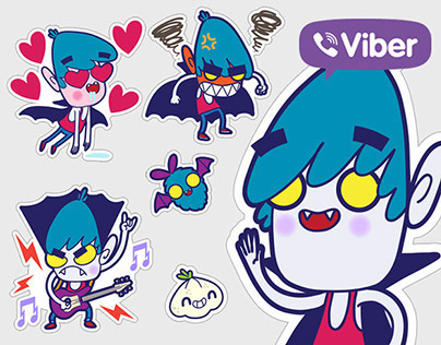 Vampire boy - Viber stickers set