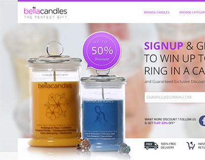 Bellacandles Landing Page