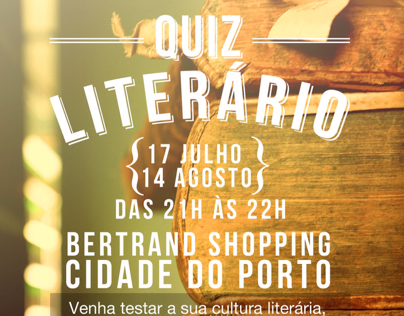 Poster "Quiz Literário" - Cliente: Bertrand
