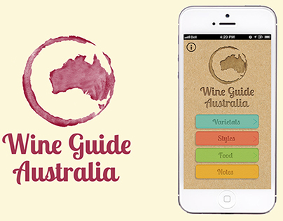 Wine Guide Australian logo and mobile app