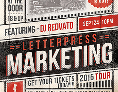 Vintage Letterpress Event Flyer Template