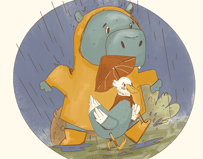 Utya and Motya. Children book illustration