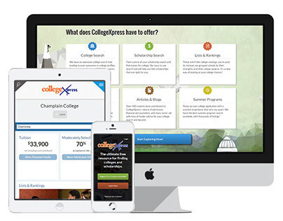 CollegeXpress Home Page Redesign