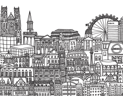 London's cityscape, design for bags and posters