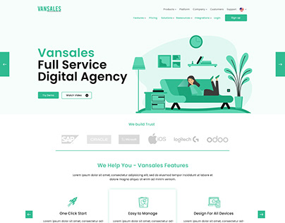 Vector Based Graphical Landing Page Design