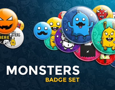 Monsters Badge Set