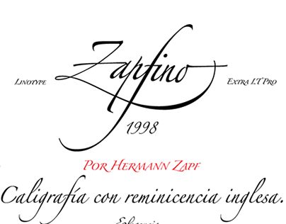 Espécimen Tipográfico Zapfino
