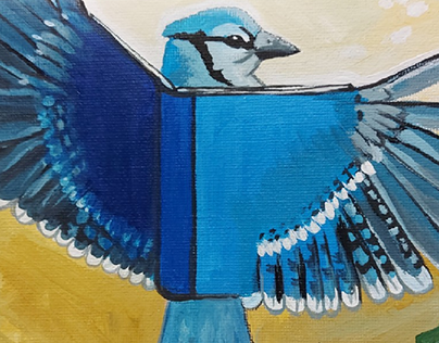 Book Bluejay Painting